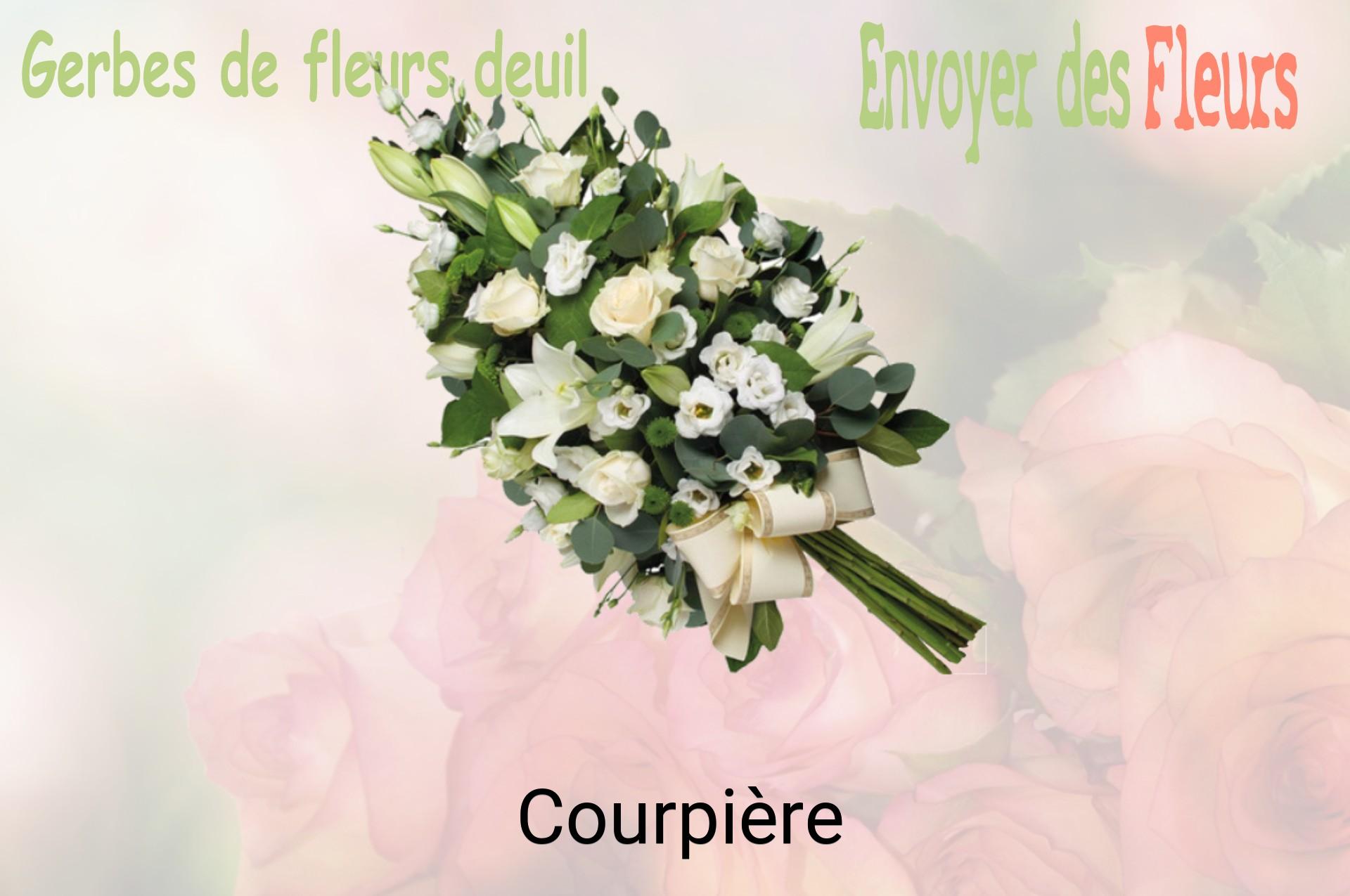 Gerbe de fleurs de deuil livrée à Courpière